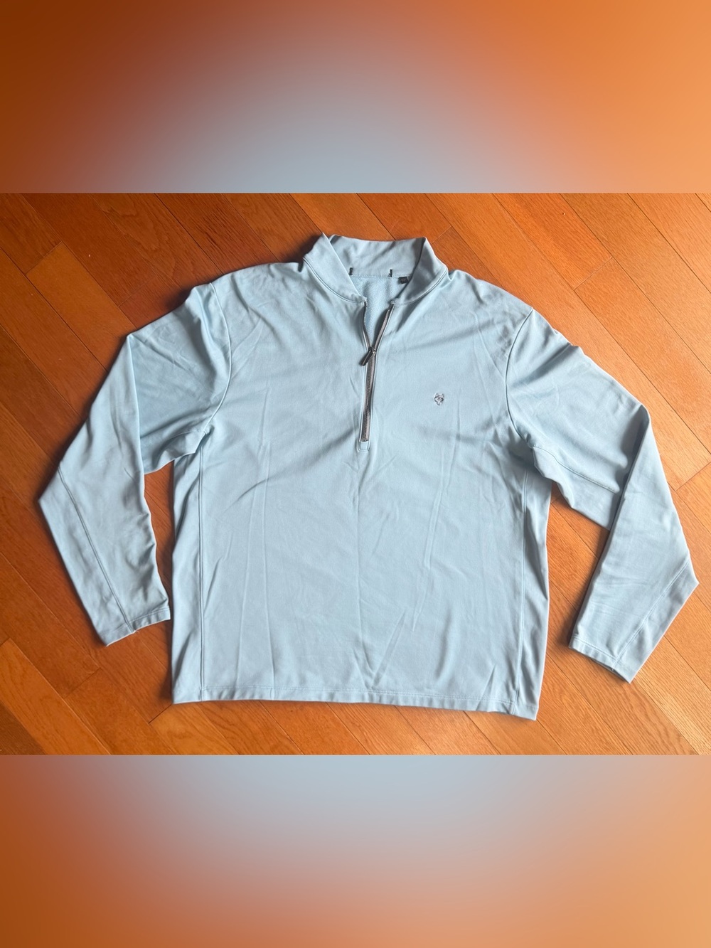 Greyson Men’s L Performance 1/4 Zip Pullover Light Blue Wolf Logo Golf *SEE DESC